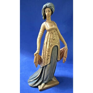 Anri Toriart 1950's Wood Carved Renaissance Style 5.5" Statue LADY (B)